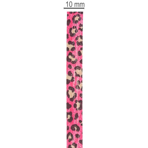 Nastro decorativo, stampa leopardata, rosa, nastro arricciabile per confezioni regalo e lavori creativi, 10 mm, 100 m | Floristik24.it