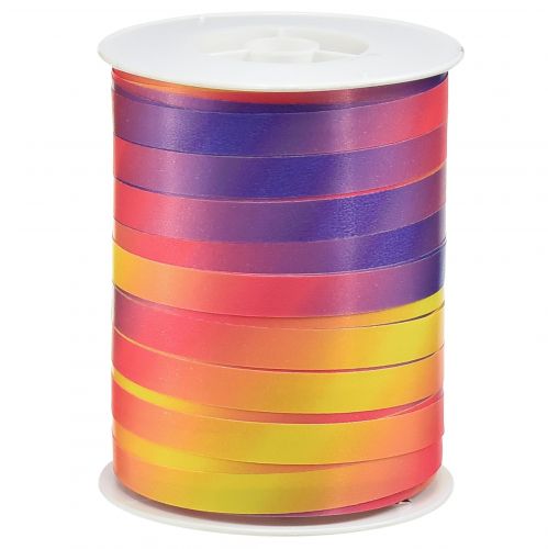 Floristik24 Nastro arricciacapelli nastro regalo sfumato colorato giallo, rosa, viola 10 mm 250 m