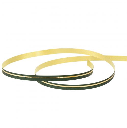 Prodotto Nastro arricciacapelli nastro regalo verde con strisce dorate 10 mm 250 m