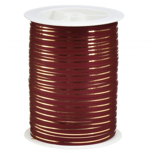 Prodotto Nastro arricciacapelli nastro regalo rosso con strisce dorate 5 mm 250 m