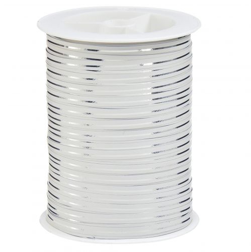 Prodotto Nastro arricciacapelli nastro regalo bianco con strisce argento 5 mm 250 m