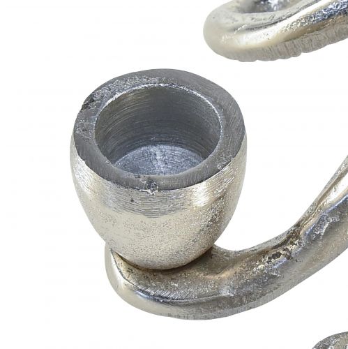 Floristik24 Portacandele decorativo marittimo polpo in metallo argento Ø14cm H9cm