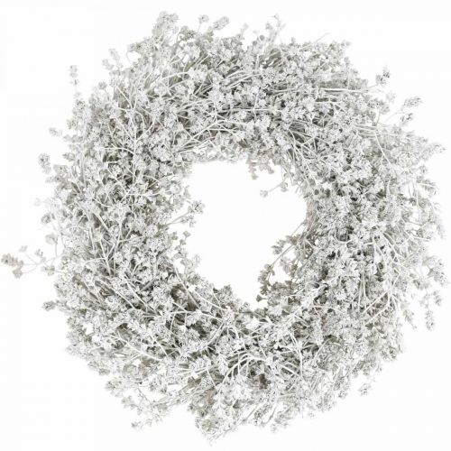 Prodotto Ghirlanda natalizia Ghirlanda di fiori bianchi essiccati in lino Ø34cm