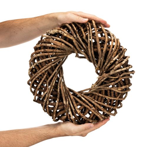 Ghirlanda realizzata con ramoscelli naturali, ghirlanda rotonda in rattan per lavori creativi, 35 cm | Floristik24.it