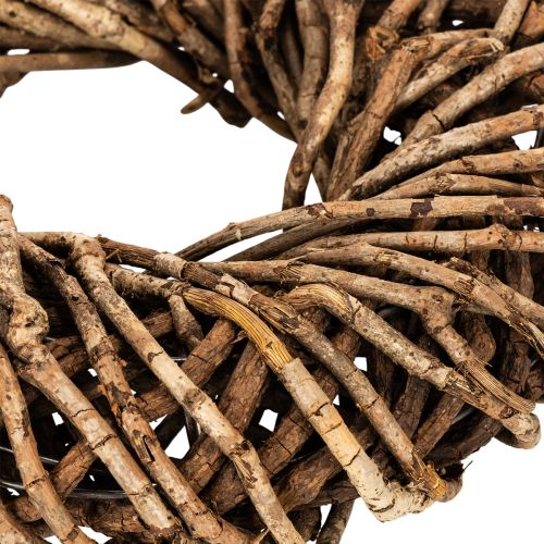 Ghirlanda realizzata con ramoscelli naturali, ghirlanda rotonda in rattan per lavori creativi, 35 cm | Floristik24.it