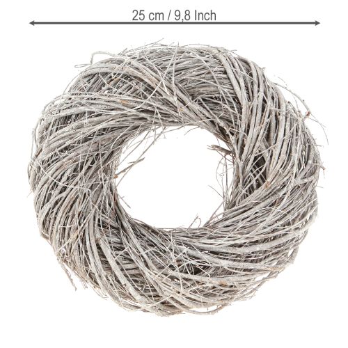 Prodotto Corona di olmo bianco Corona decorativa Corona naturale imbiancata Ø25cm