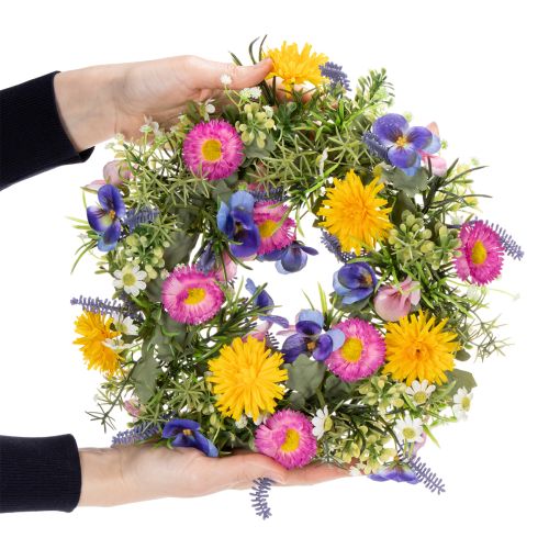 Prodotto Ghirlanda di fiori primaverili artificiali per la decorazione della porta d'ingresso, 30 cm