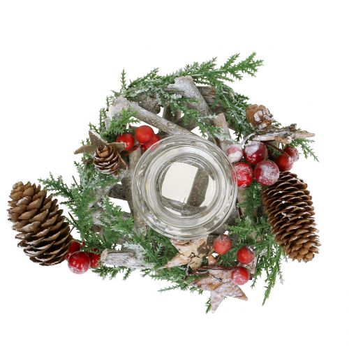 Floristik24 Ghirlanda decorativa piccola con vetro Ø17cm