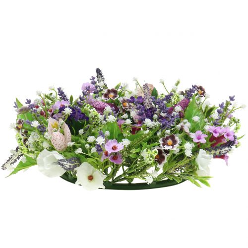 Floristik24 Ghirlanda scacchiera fiore/lavanda/lilla Ø28cm