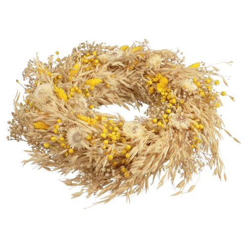 Prodotto Corona decorativa corona d&#39;avena corona naturale fiori di paglia gialli Ø29cm