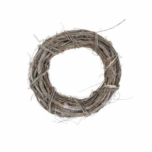 Ghirlanda decorativa di salice Ø20cm bianco lavato