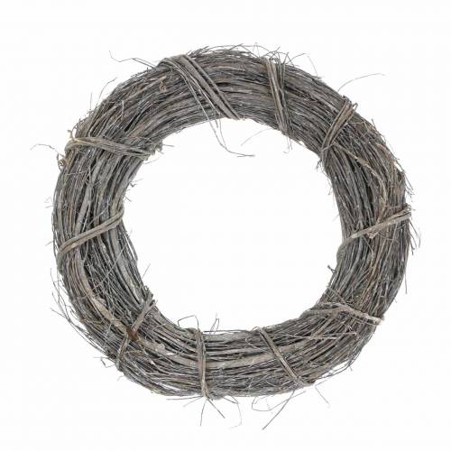 Ghirlanda decorativa salice Ø30cm, bianco lavato