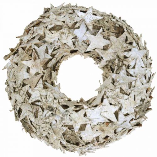 Floristik24 Decorazione ghirlanda stelle corteccia di betulla decorazione della tavola betulla dell'avvento Ø25cm