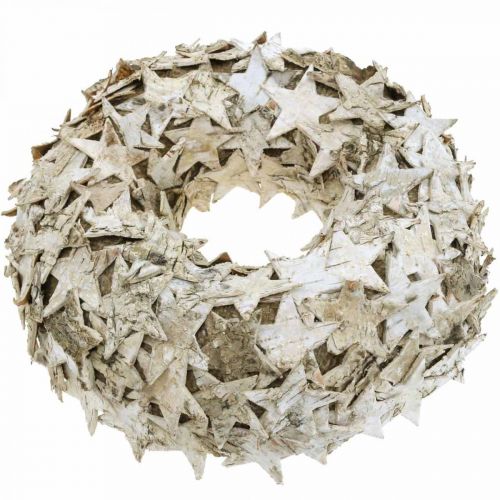Floristik24 Decorazione ghirlanda stelle corteccia di betulla decorazione della tavola betulla dell'avvento Ø25cm