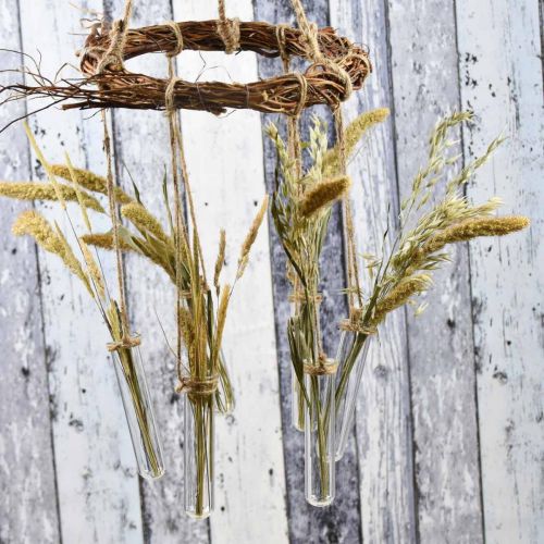 Floristik24 Ghirlanda di salice con provette, ghirlanda decorativa da appendere L85cm Ø28cm