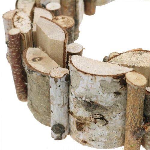Floristik24 Ghirlanda decorativa ghirlanda in legno di betulla decorazione da tavola Ø30cm H7cm