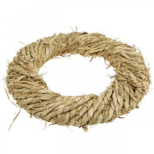 Floristik24 Ghirlanda di paglia intrecciata Ø30cm ghirlanda decorativa naturale decorazione della porta in paglia