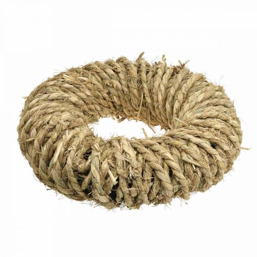 Floristik24 Ghirlanda di paglia intrecciata Ø45cm Ghirlanda estiva rustica natura