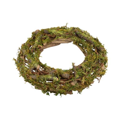 Floristik24 Ghirlanda ghirlanda naturale ghirlanda di legno rami muschio glitter Ø28cm