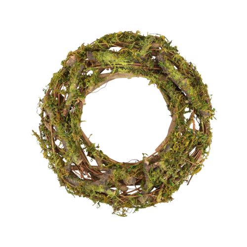 Floristik24 Ghirlanda ghirlanda naturale ghirlanda di legno rami muschio glitter Ø28cm