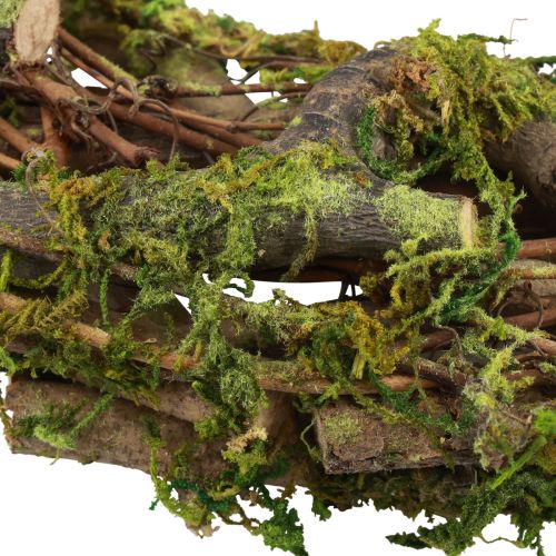 Floristik24 Ghirlanda ghirlanda naturale ghirlanda di legno rami muschio glitter Ø28cm
