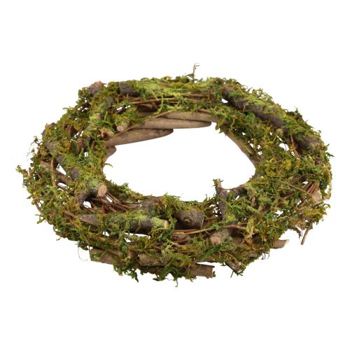 Floristik24 Ghirlanda ghirlanda naturale ghirlanda di legno rami muschio glitter Ø40cm