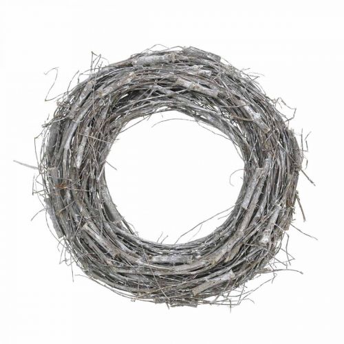 Corona decorativa bianca Ø40cm olmo, decorazione primaverile della vite ghirlanda naturale