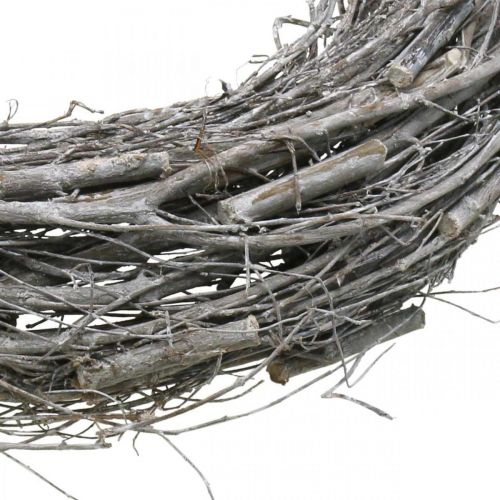 Corona decorativa bianca Ø40cm olmo, decorazione primaverile della vite ghirlanda naturale