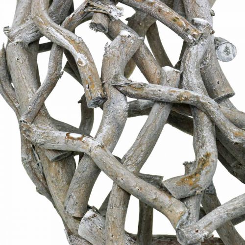 Prodotto Ghirlanda decorativa in legno, grigio sbiancato, decorazione da tavola ghirlanda naturale Ø50cm