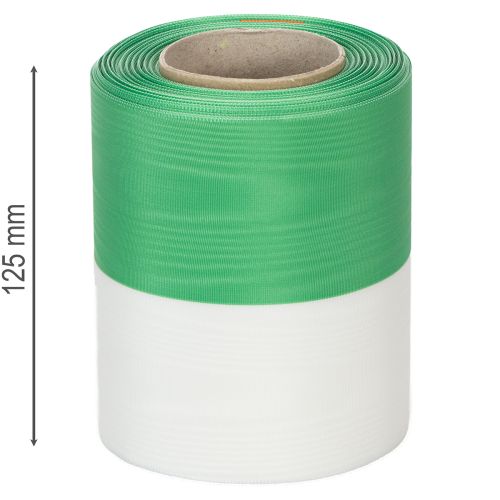 Prodotto Nastro per ghirlanda moiré 125 mm x 25 m nei colori verde e bianco, nastro in taffetà, nastro nazionale, nastro decorativo