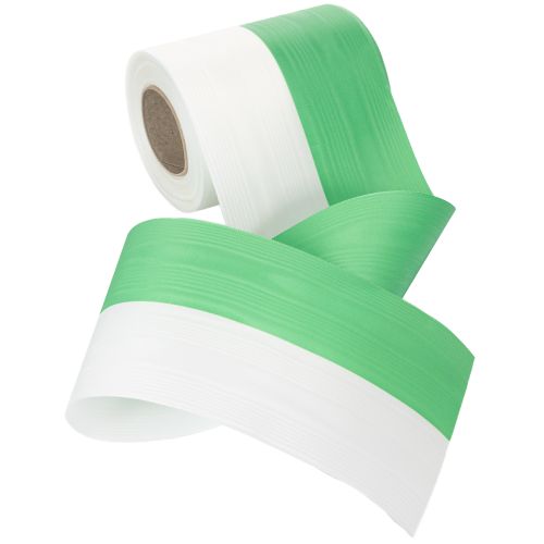 Prodotto Nastro per ghirlanda moiré 125 mm x 25 m nei colori verde e bianco, nastro in taffetà, nastro nazionale, nastro decorativo