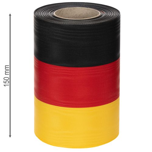 Prodotto Nastri per ghirlande in moiré, 150 mm, nero-rosso-oro con effetto moiré francese, rotolo da 25 m per decorazioni e servizi funebri