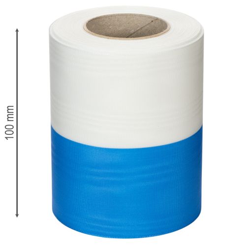 Prodotto Nastro per ghirlanda in moiré blu e bianco, 125 mm – Nastro di alta qualità per lutto e decorazione, nastro tradizionale dall'aspetto elegante, rotolo da 25 m