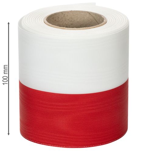 Prodotto Nastri moiré bianco-rosso per ghirlande, 100 mm