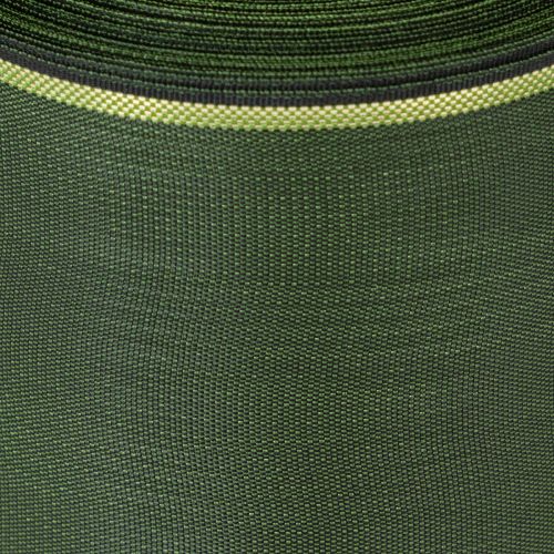 Prodotto Nastro per ghirlande verde scuro con bordo dorato, largo 75 mm e lungo 25 m - Ideale per decorazioni funebri e composizioni floreali.