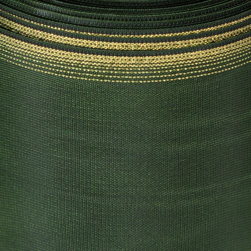 Prodotto Nastro per ghirlanda moiré, 150 mm, verde scuro con bordo perlato dorato, trama in taffetà, rotolo da 25 m per decorazione e design