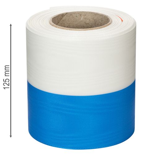 Prodotto Nastro per ghirlanda moiré blu e bianco, nastro decorativo in taffetà da 100 mm