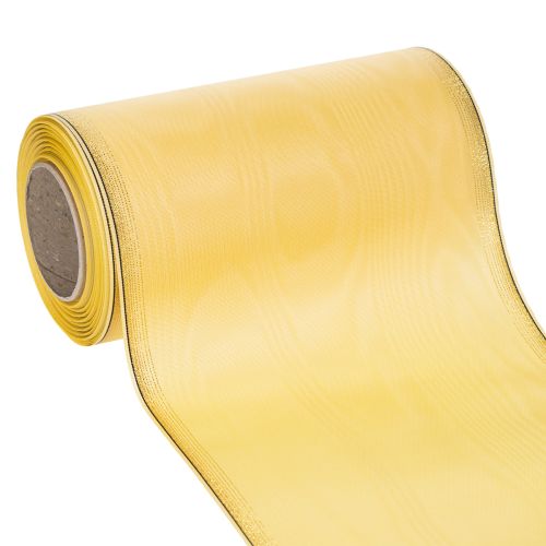 Floristik24 Nastro per ghirlanda moiré, giallo, 175 mm, 25 m