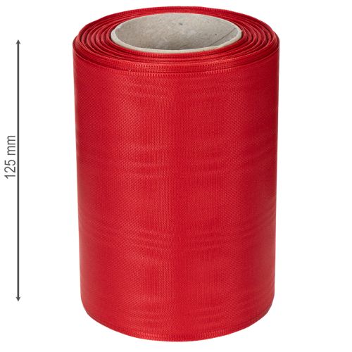 Prodotto Nastro rosso per ghirlande, 125 mm x 25 m - Nastro per composizioni floreali funebri, scritte e decorazioni