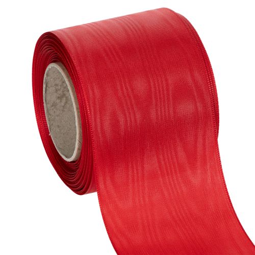 Floristik24 Nastro rosso per ghirlande 75 mm x 25 m - Fiori e decorazioni funebri, nastro robusto per scritte