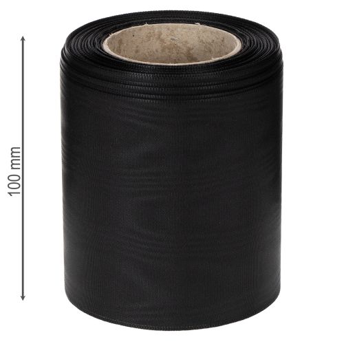 Nastro ghirlanda nero 100 mm 25 m - nastro da lutto, nastro a fiocco, nastro decorativo, forniture per fioristi | Floristik24.it
