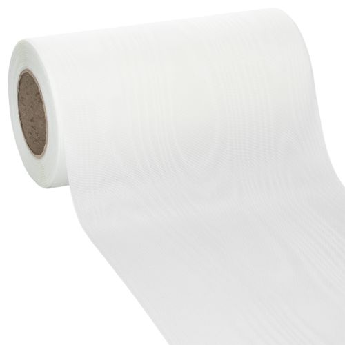 Floristik24 Nastro bianco per ghirlande funebri, larghezza 175 mm, lunghezza 25 m, nastro in acetato di alta qualità