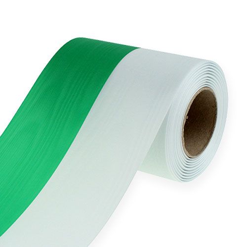 Nastri ghirlanda moiré verde-bianco 125mm 25m