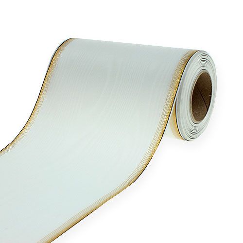 Floristik24 Nastro per ghirlanda Moiré 200mm, bianco