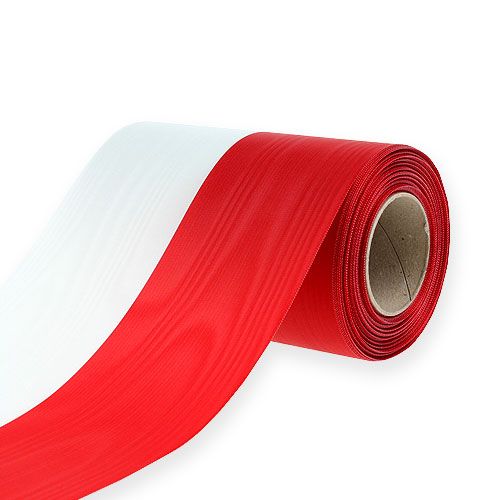 Prodotto Nastri ghirlanda moiré bianco-rosso 150 mm