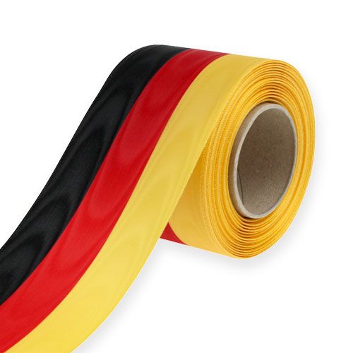Nastri per ghirlande moiré nero-rosso-oro 75 mm