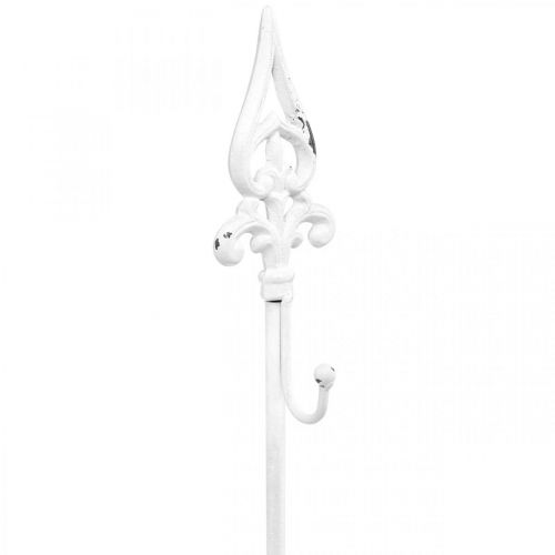 Floristik24 Porta ghirlanda bianco shabby chic porta ghirlanda 1 gancio H76cm