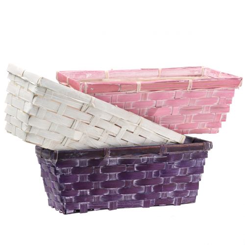 Cestino per patatine quadrato viola/bianco/rosa 6 pz