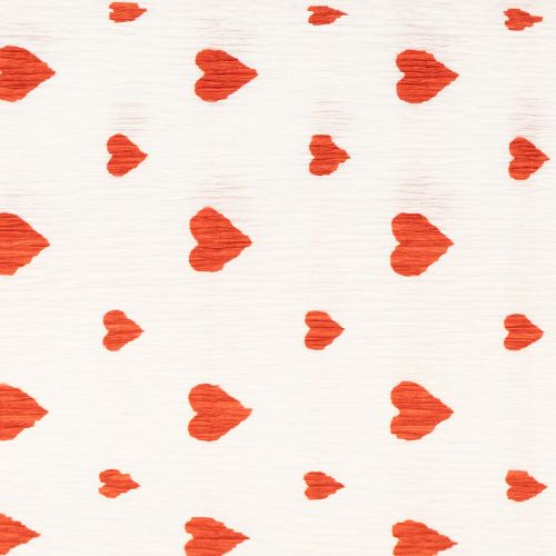Prodotto Carta Crespa con Cuori Fiorista&#39;s Crepe Festa della Mamma Rosso, Bianco 50×250cm