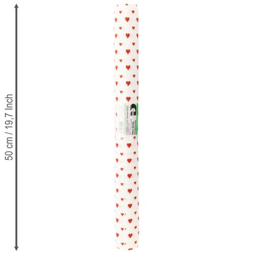 Prodotto Carta Crespa con Cuori Fiorista's Crepe Festa della Mamma Rosso, Bianco 50×250cm
